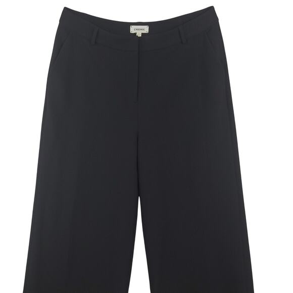 L'Agence Women's Pilar Wide Leg Black Pants Sz 10 Quiet Luxury Casual Chic - Picture 3 of 12